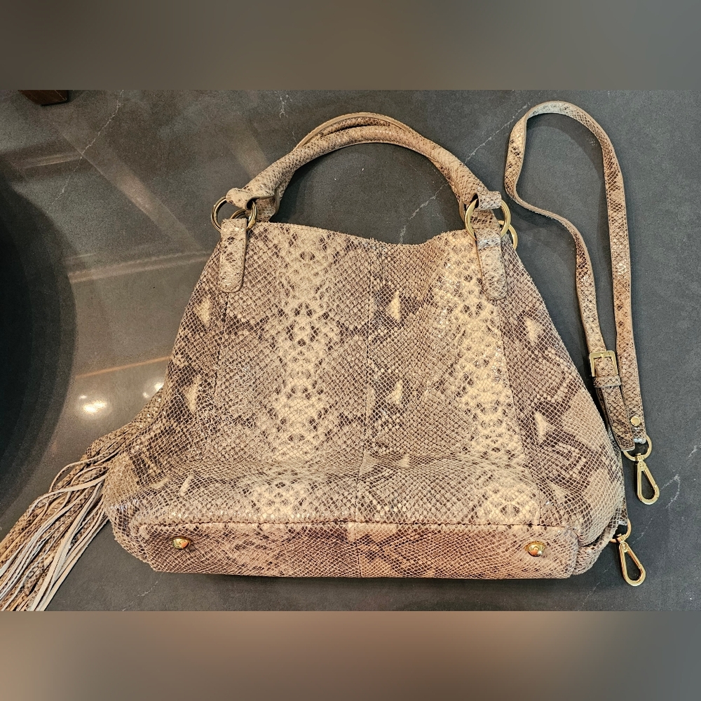 GILI • LEATHER • Python Snake • Tote Shoulder Bag •